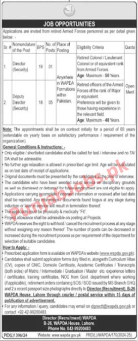 Water And Power Development Authority (WAPDA) Jobs 2024 Online Apply