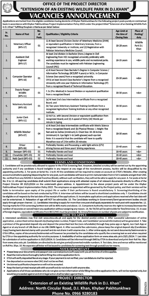 Forest & Wildlife Department New Jobs 2024 Online Apply Through Official