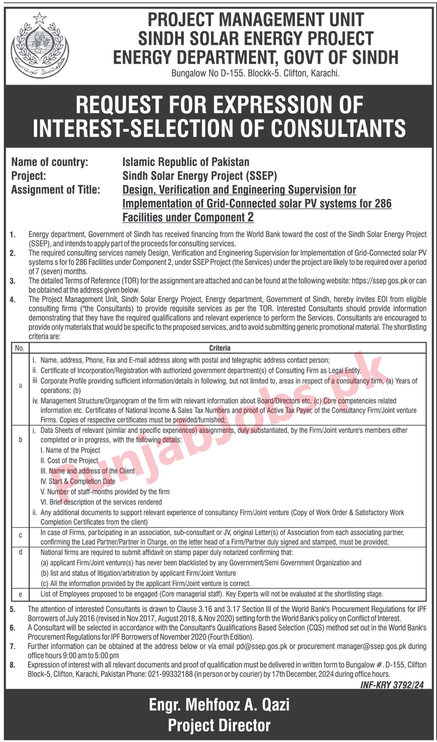 Energy Department (Solar Energy) Jobs 2024 For Consultant Posts