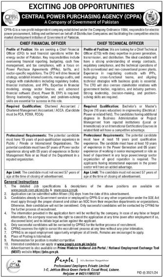 Central Power Purchasing Agency (CPPA) Jobs 2024 Apply Through Online Web Portal