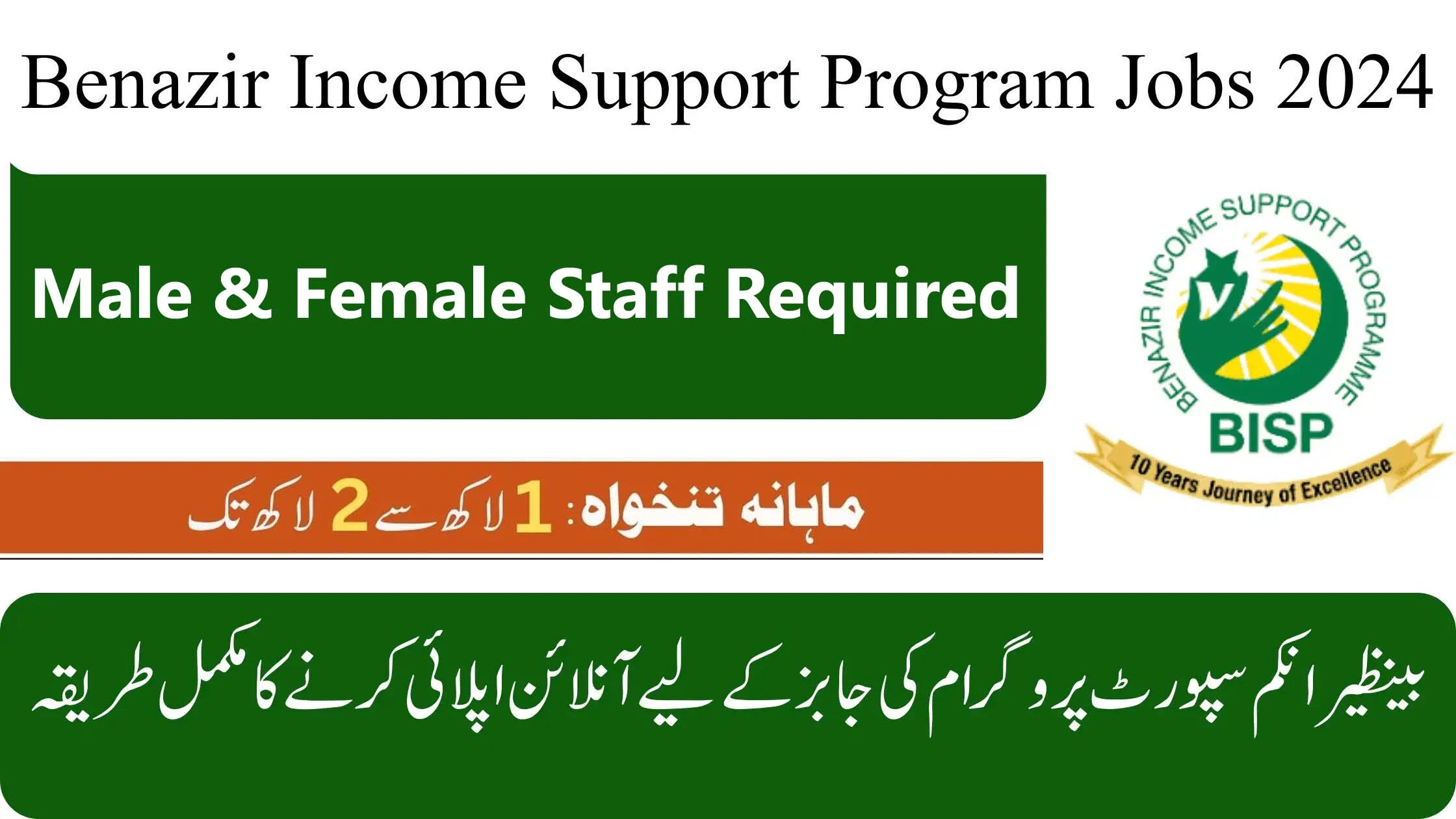 Benazir Income Support Programme (BISP) Jobs 2024 For Consultant Posts