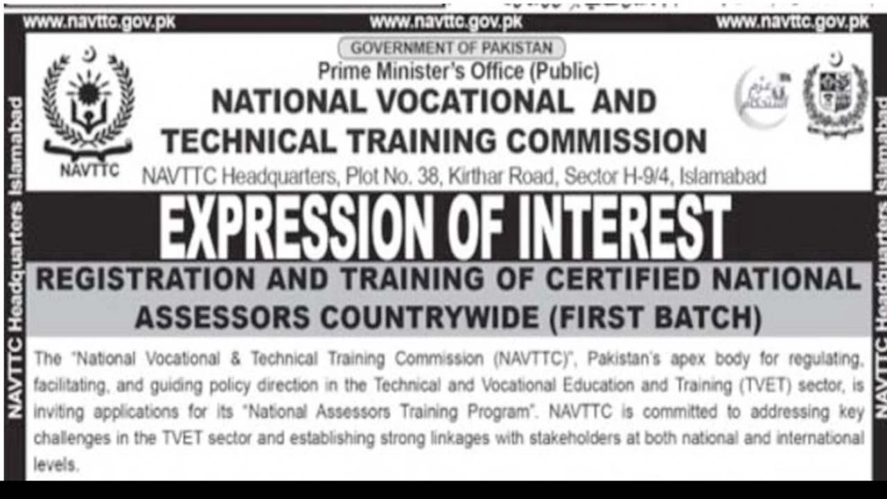 National Vocational & Technical Training NAVTTC (2024) : 100+ Open Jobs/Vacancies